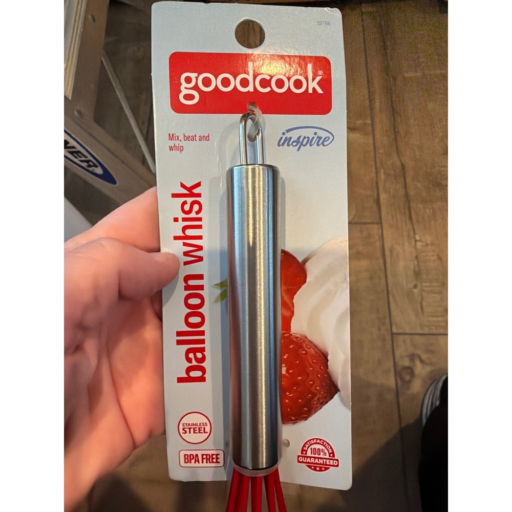 GoodCook Inspire Balloon Whisk Red Silicone Stainless Steel Handle 52156 NEW - Picture 4 of 4